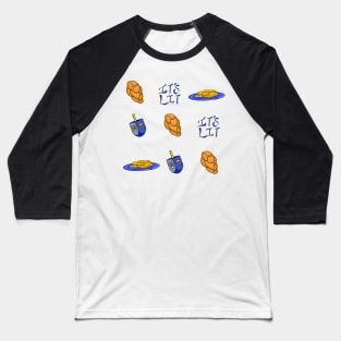 Hanukkah Pattern Baseball T-Shirt